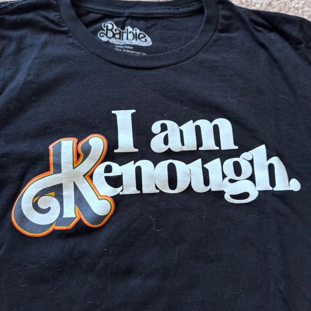 Barbie “I Am Kenough” T‑Shirt — Men’s Medium Black • Short Sleeve • Like New - Picture 2 of 3